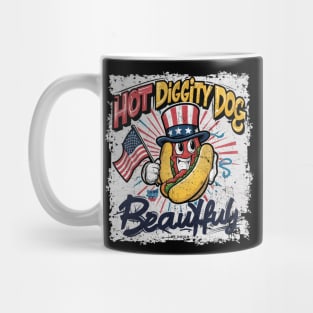 Hot Diggity Dog I Love The USA Patriotic Hot-Dog 4th of July Mug